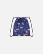 Drawstring Bag Navy Unicorn Print | Deux par Deux | Jenni Kidz