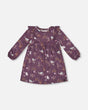 Dress With Frills Mauve Printed Cats | Deux par Deux | Jenni Kidz