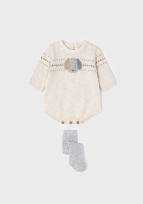 ECOFRIENDS knitted romper with tights set newborn | Mayoral | Mayoral | Jenni Kidz