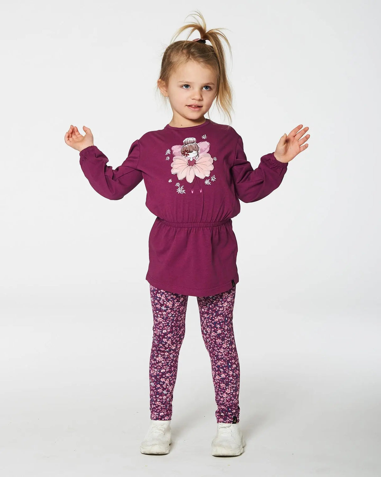 Elastic Waist Tunic Burgundy | Deux par Deux | Jenni Kidz