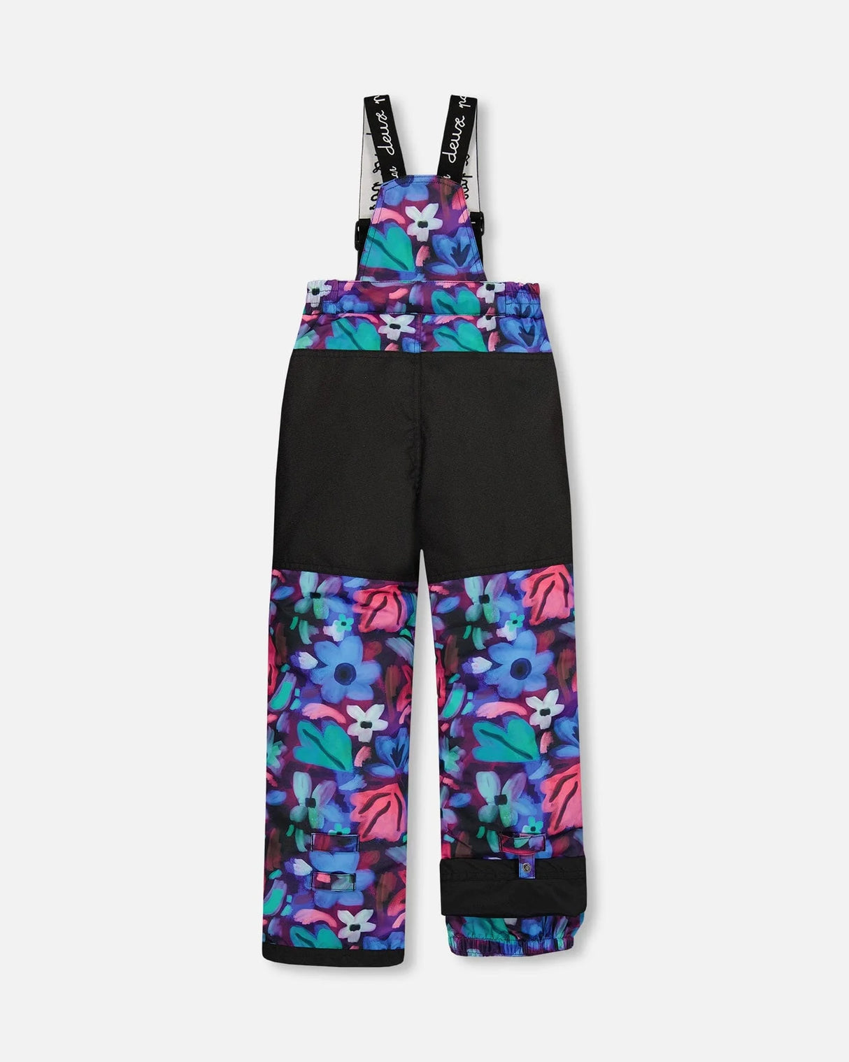 Two Piece Snowsuit In Black With Abstract Flower Print - Jenni Kidz