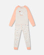 Organic Cotton Long Sleeve Printed Bears One Piece Pajama Oatmeal Mix-0