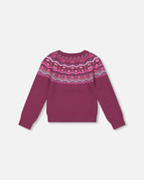 Fairisle Sweater Burgundy | Deux par Deux | Jenni Kidz