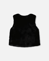 Faux Fur Vest Black | Deux par Deux | Jenni Kidz