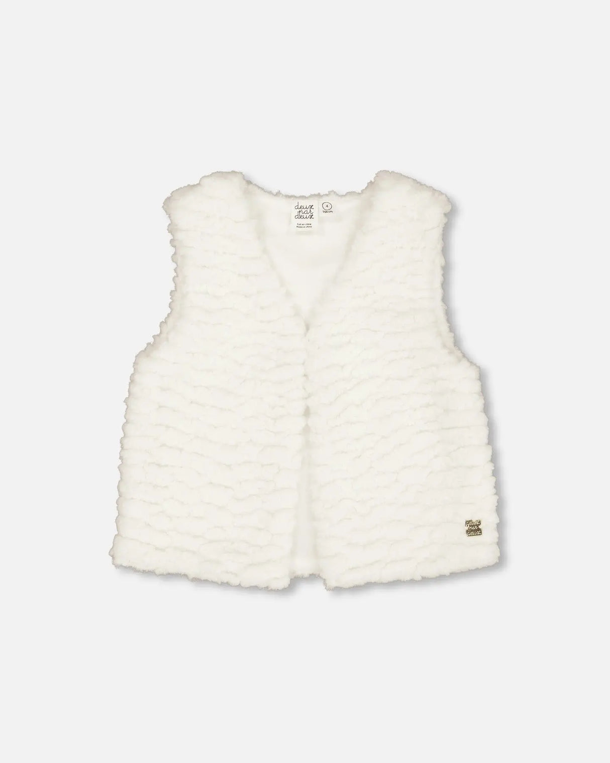 Faux Fur Vest Off White | Deux par Deux | Jenni Kidz