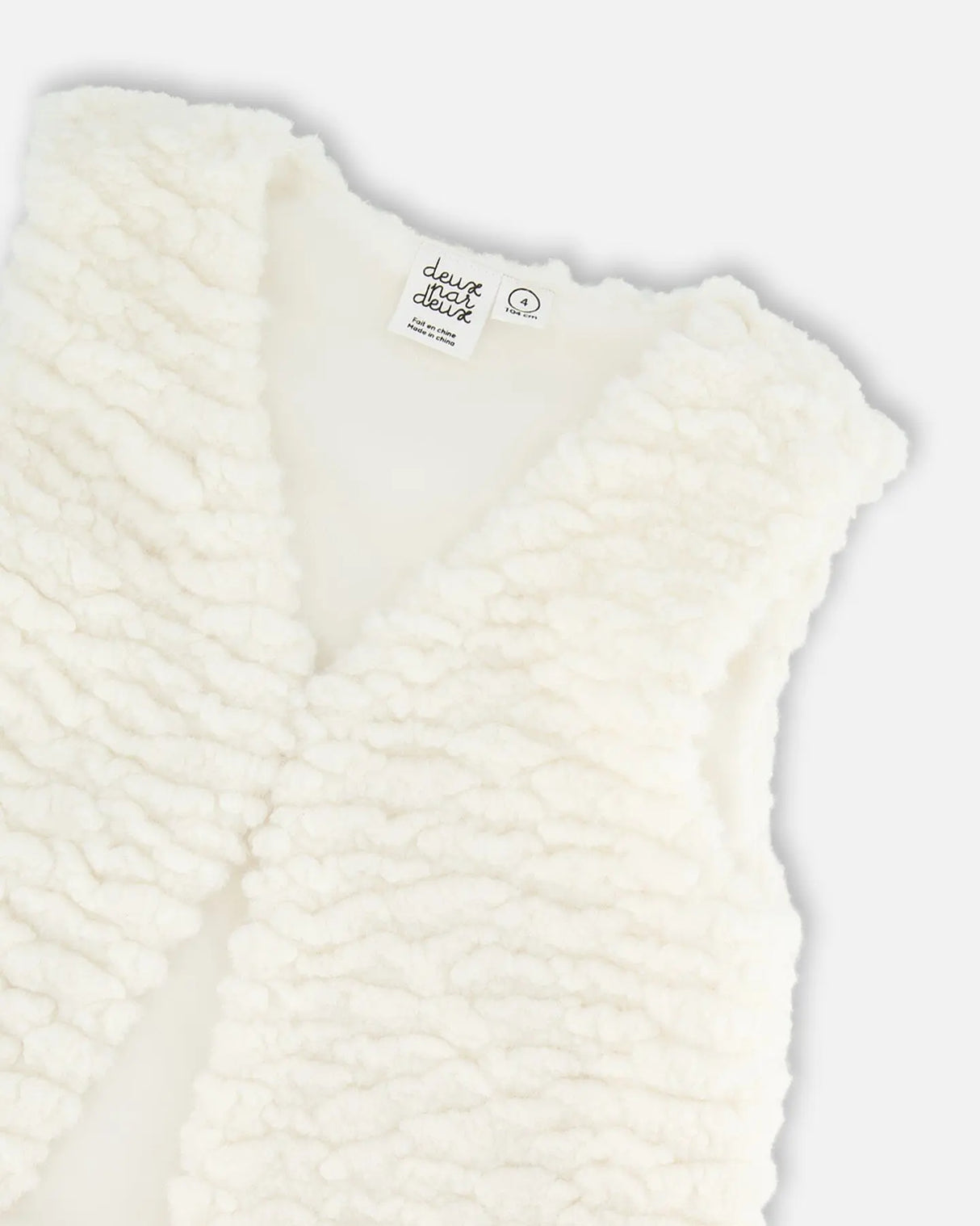 Faux Fur Vest Off White | Deux par Deux | Jenni Kidz