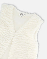 Faux Fur Vest Off White | Deux par Deux | Jenni Kidz