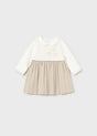 Flat lay front view of Mayoral baby knit dress
