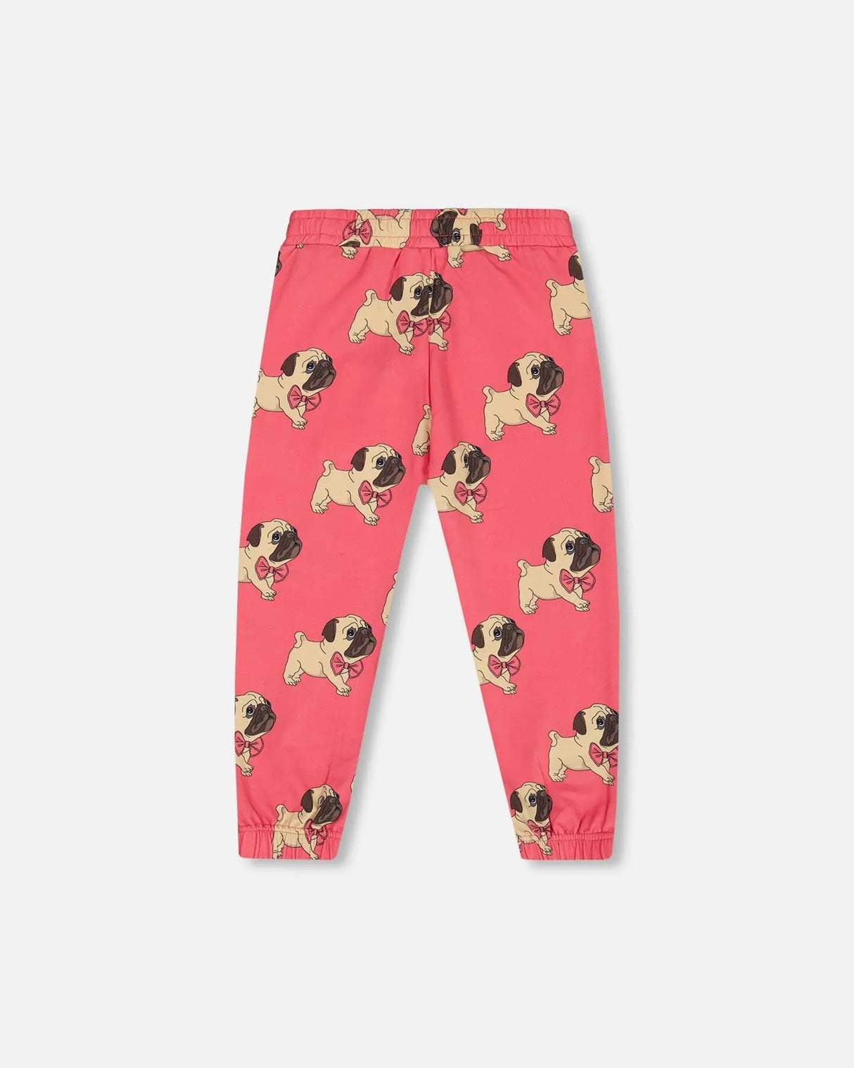 Fleece Sweatpants Magenta Printed Pug | Deux par Deux | Jenni Kidz