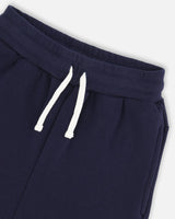 Fleece Sweatpants With Cargo Pockets Navy | Deux par Deux | Jenni Kidz