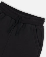 Fleece Sweatpants With Pockets Black | Deux par Deux | Jenni Kidz