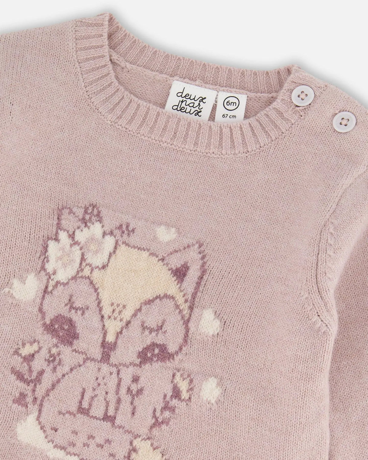 Fox Intarsia Top And Knitted Pant Set Woodrose | Deux par Deux | Jenni Kidz