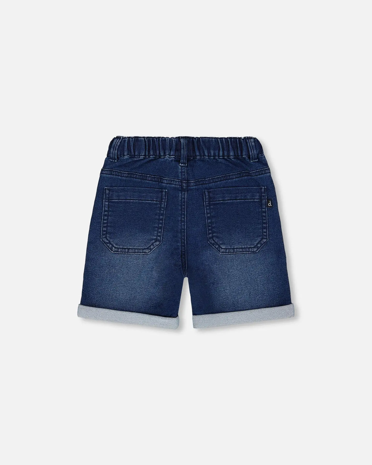 French Terry Denim Short Dark Denim Blue | Deux par Deux | Jenni Kidz