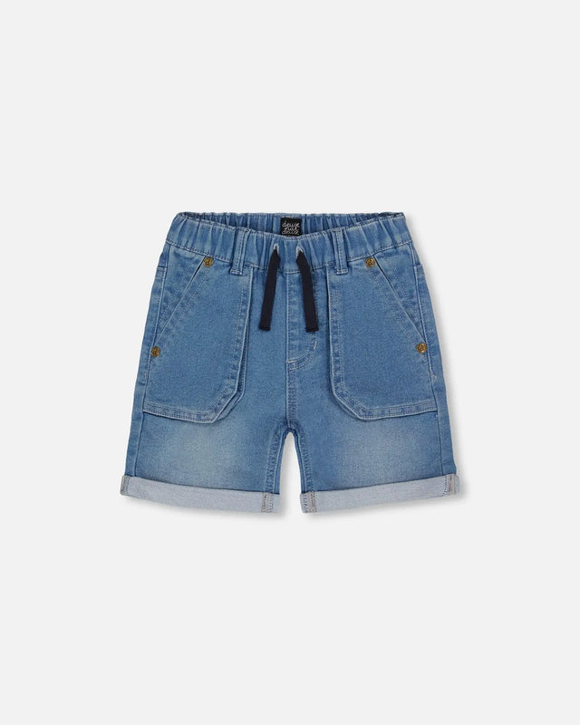 French Terry Denim Short Denim Blue | Deux par Deux | Jenni Kidz