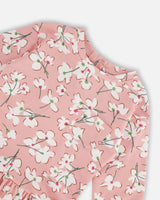 French Terry Dress Pink Jasmine Flower Print | Deux par Deux | Jenni Kidz