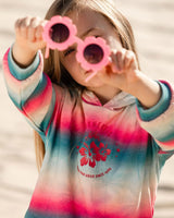 French Terry Hooded Sweatshirt Printed Tie Dye Waves | Deux par Deux | Jenni Kidz