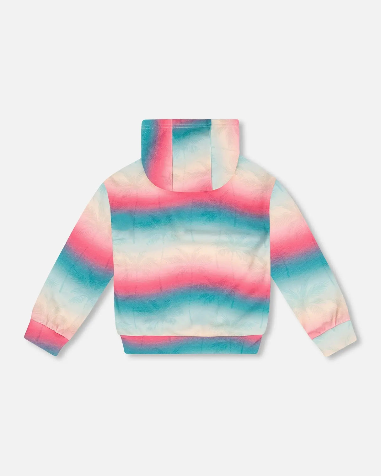 French Terry Hooded Sweatshirt Printed Tie Dye Waves | Deux par Deux | Jenni Kidz