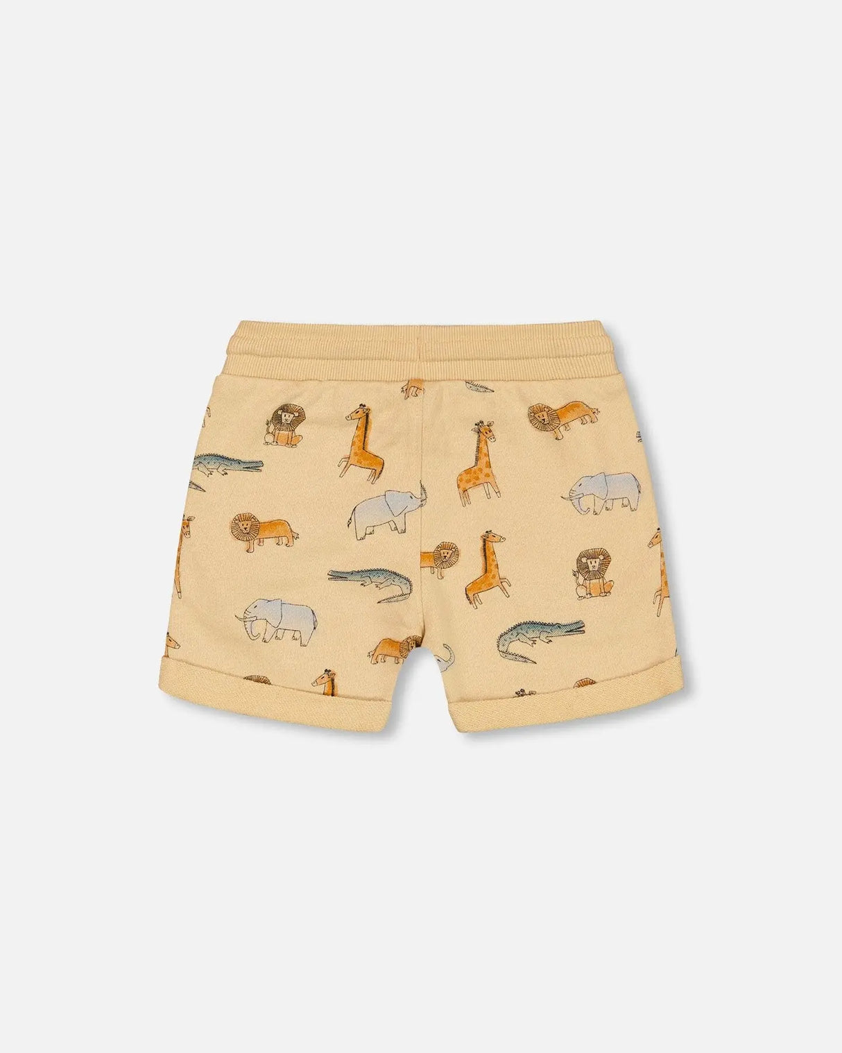 French Terry Short Beige Printed Jungle Animal | Deux par Deux | Jenni Kidz