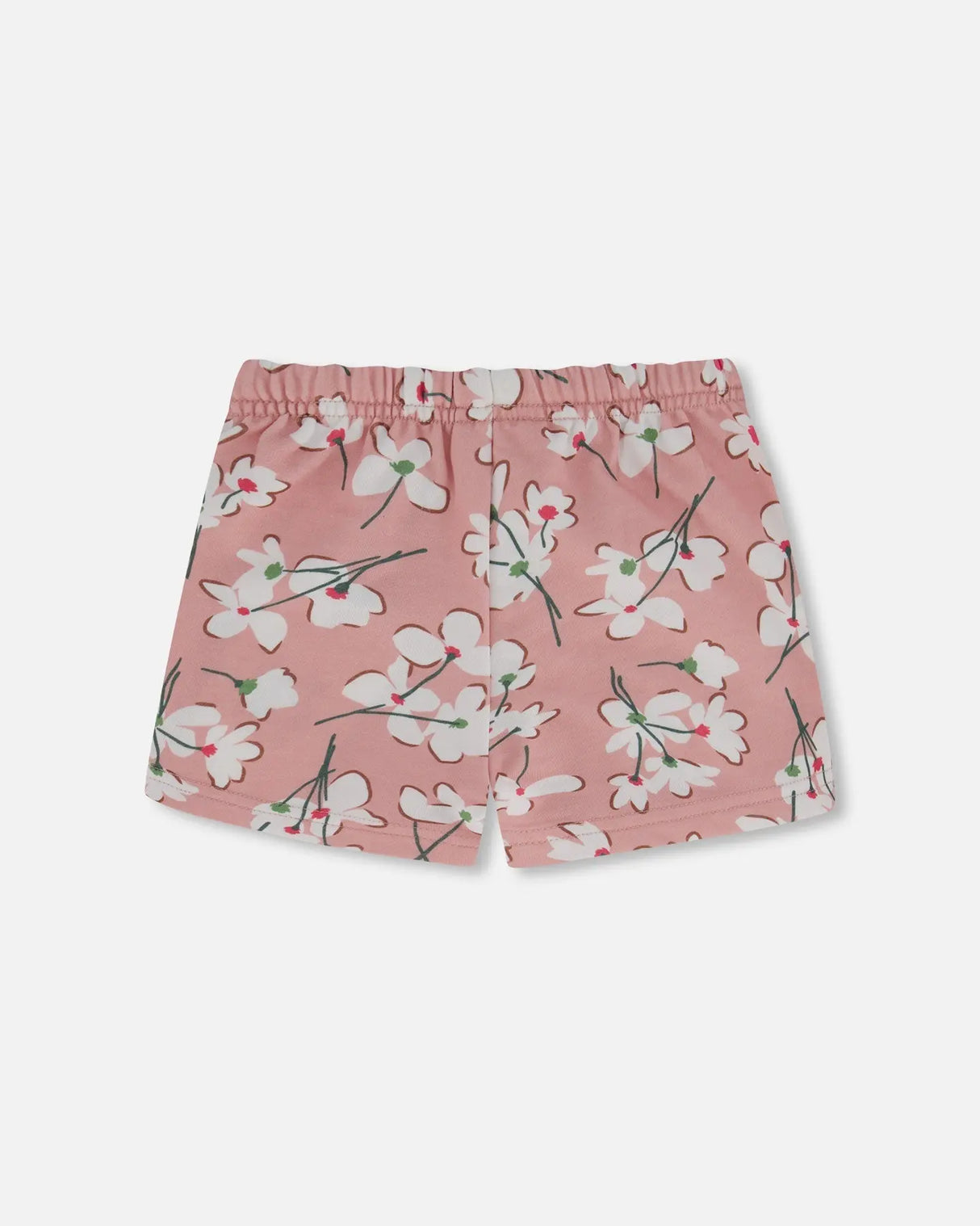 French Terry Short Pink Jasmine Flower Print | Deux par Deux | Jenni Kidz