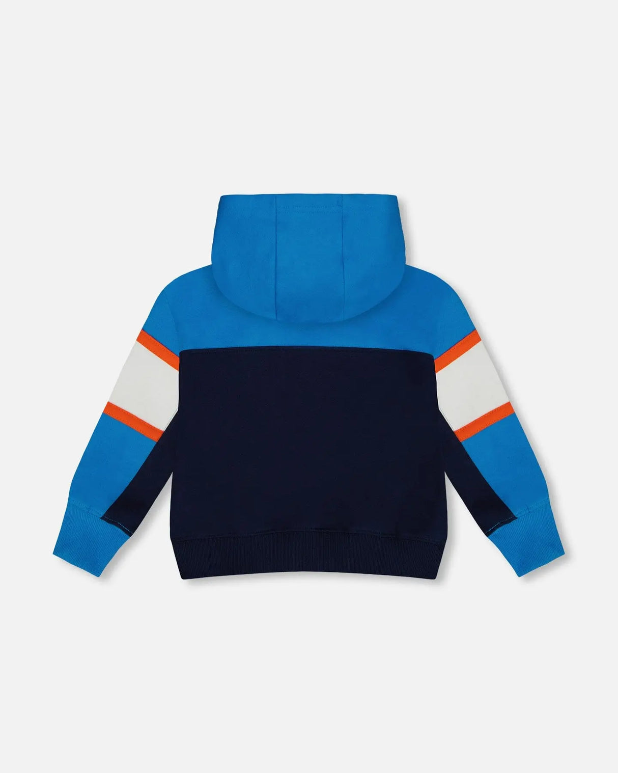 Full Zip Colorblock Hooded Fleece Sweatshirt Navy | Deux par Deux | Jenni Kidz