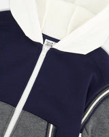 Full Zip Hooded Fleece Navy And Dark Gray | Deux par Deux | Jenni Kidz