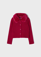 Girls Faux Fur Collar & Cardigan | Mayoral | Mayoral | Jenni Kidz