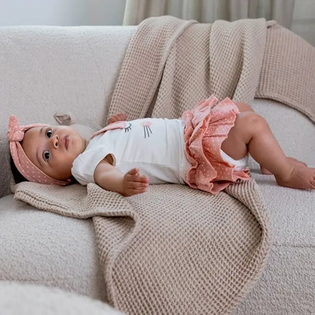 Girls baby set T-shirt & skirt off-white pink rabbit | Dirkje | Dirkje | Jenni Kidz