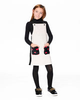 Glittering French Terry Overall Dress Beige And Black | Deux par Deux | Jenni Kidz