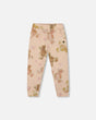 Glittering French Terry Sweatpants Beige Teddy Bear Print | Deux par Deux | Jenni Kidz