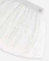 Glittering Tulle Skirt Off White | Deux par Deux | Jenni Kidz