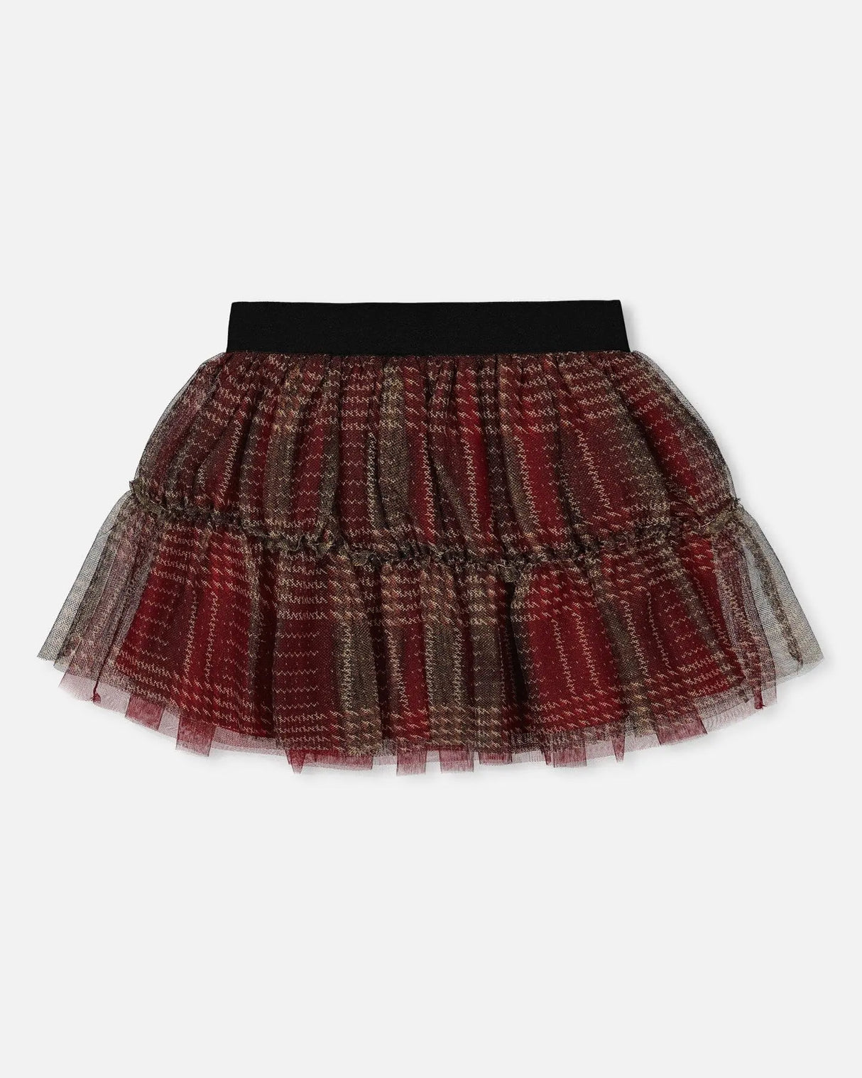 Glittering Tulle Skirt Red Plaid | Deux par Deux | Jenni Kidz