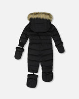 One-Piece Baby Original Puffy Snowsuit Black-3