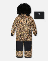 One-Piece Play Snowsuit Beige Leopard-0
