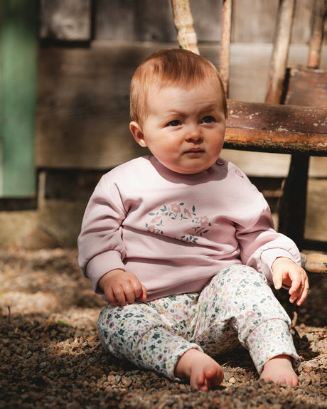 Organic Cotton Evolutive Pant And Long Sleeve Top Set Neutral Purple-1