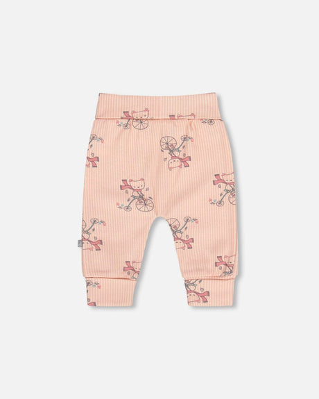 Organic Cotton Evolutive Pant Pink Cat Print-1