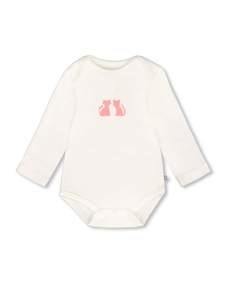 Organic Cotton Long Sleeve Romper Off-White Floral-0