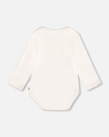 Organic Cotton Long Sleeve Romper Off-White Floral-2