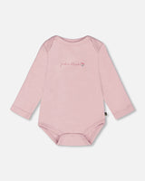 Organic Cotton Long Sleeve Romper Neutral Purple-0