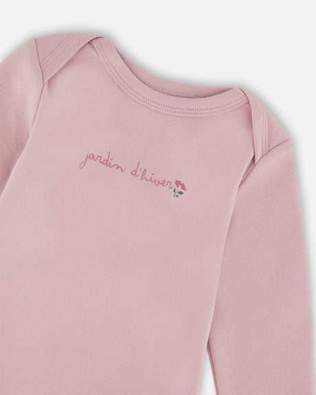 Organic Cotton Long Sleeve Romper Neutral Purple-3