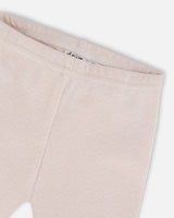 Bi-Material Dress And Leggings Set Old Pink-3