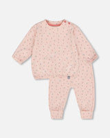 Organic Cotton Pant With Top Set Pink Mini Floral-0