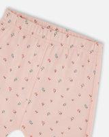 Organic Cotton Pant With Top Set Pink Mini Floral-3