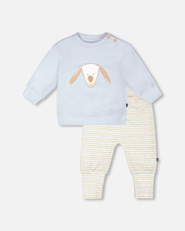 Organic Cotton Pant And Top Set Light Blue-0
