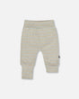 Organic Cotton Evolutive Pants Striped Heather Beige And Gray-0