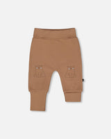 Organic Cotton Evolutive Pants Brown With Bears-0