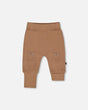 Organic Cotton Evolutive Pants Brown With Bears-0