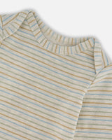 Organic Cotton Onesie With Overalls Set Beige Printed Dogs-4