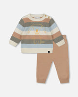 Knitted Top And Pant Set Light Caramel-0