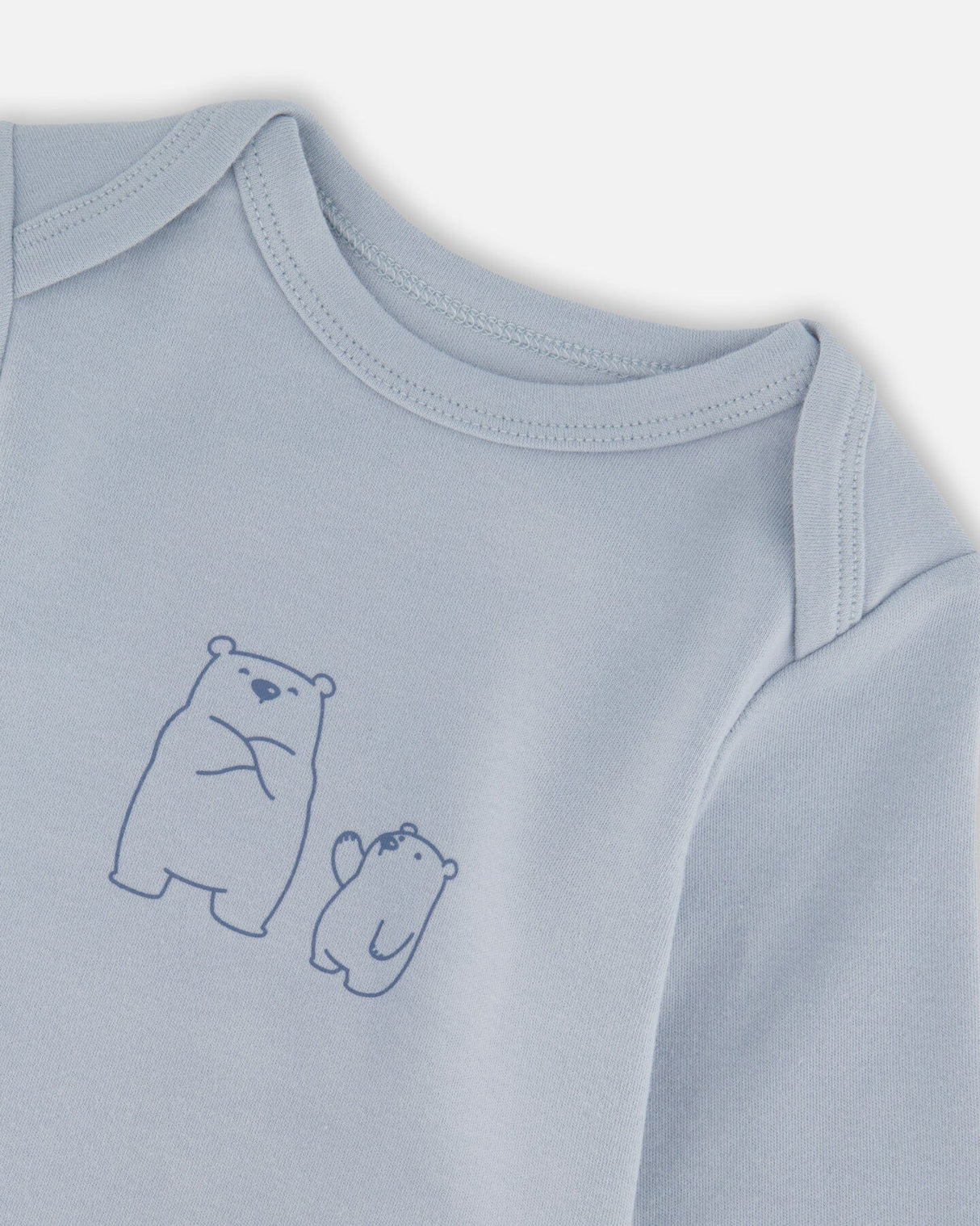 Organic Cotton Onesie And Overalls Set Blue Leaf Print-2