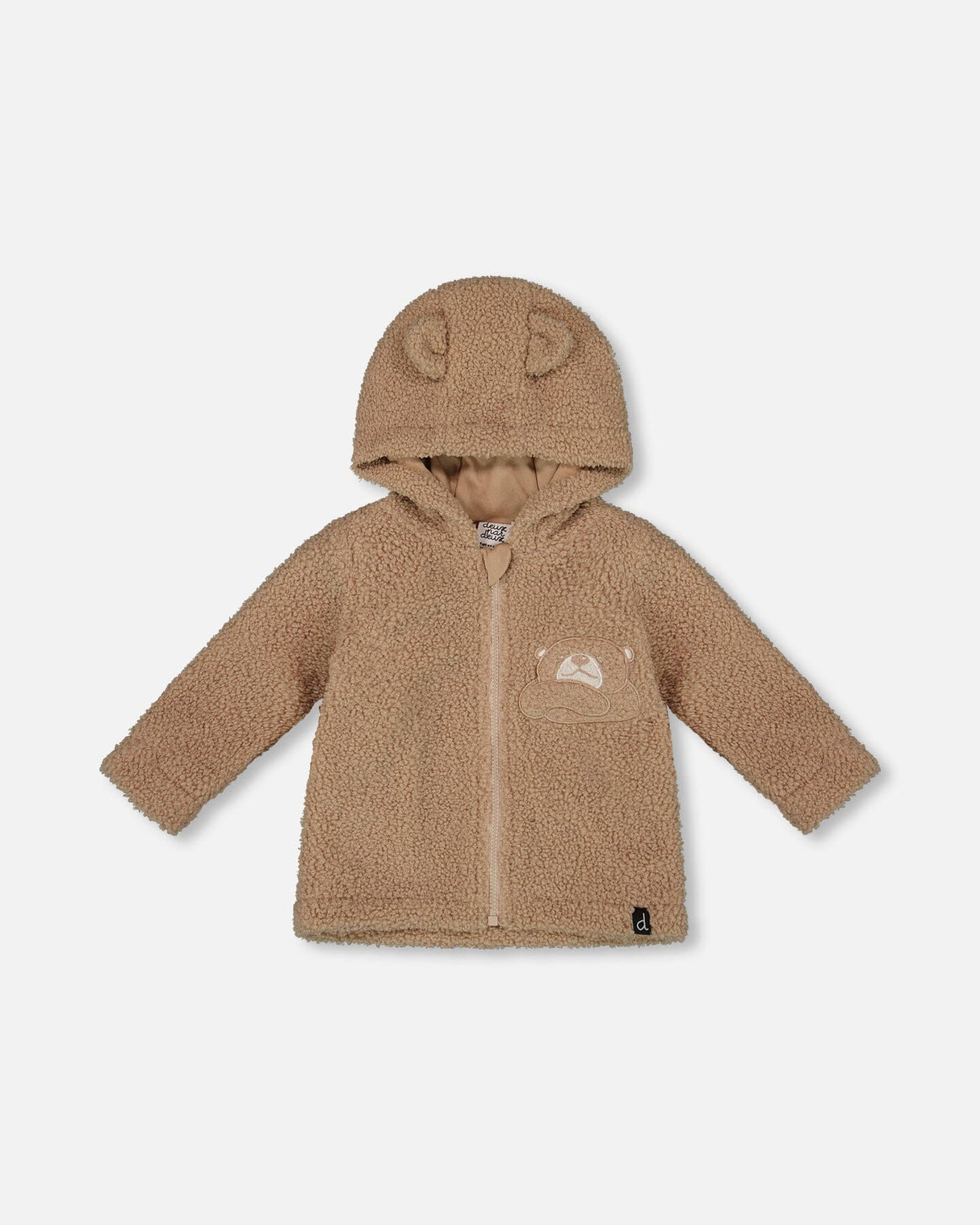 Sherpa Bear Hooded Zip Jacket Brown-0